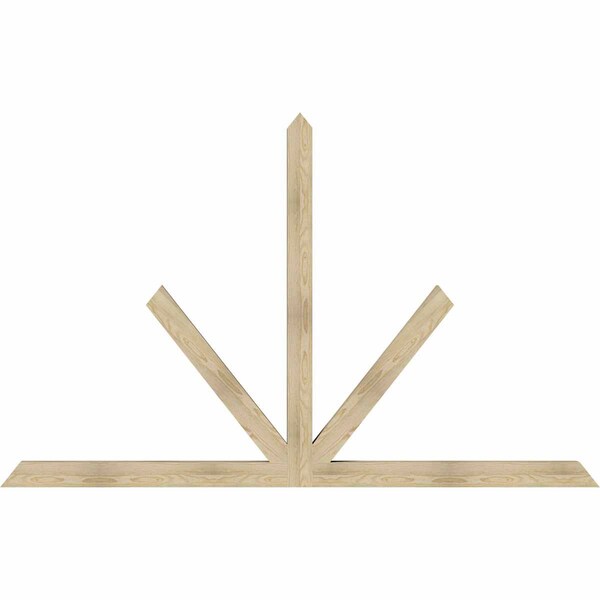 Ekena Millwork Saratoga Rough Sawn Timber Gable Bracket, Douglas Fir, 96"W x 60"H x 4"D x 4"F, 15/12 Pitch GBW096X60X0404SAR00RDF - main